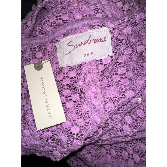NWT SUNDRESS HELENE LAVENDER LILAC CROCHET SEQUINS CAFTAN KAFTAN f - Picture 5 of 12